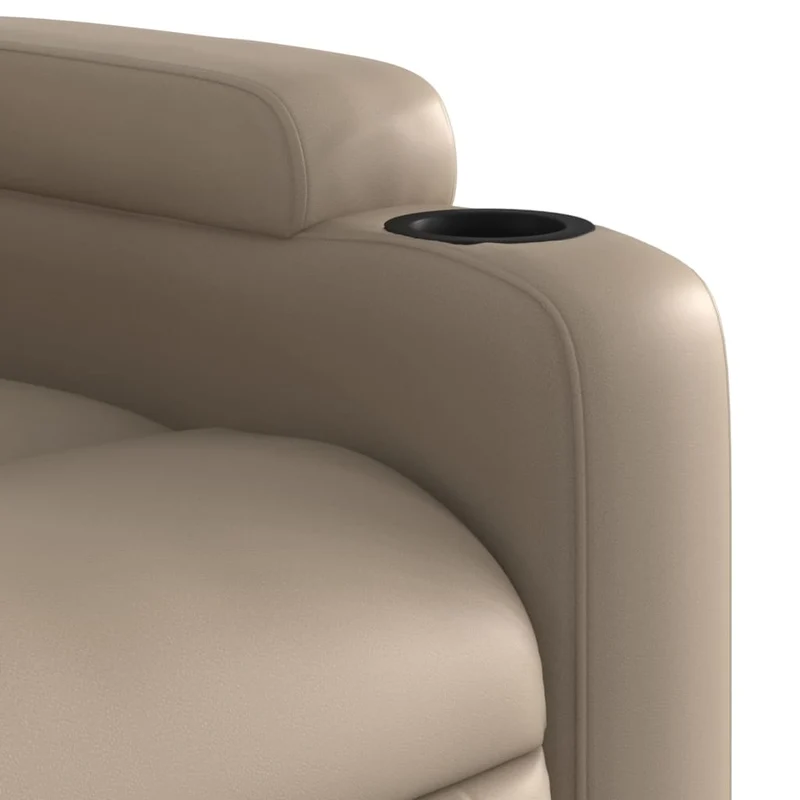 Fauteuil de relaxation TV fonction massage inclinable 6 points de massage en PVC couleur cappuccino DEC026877