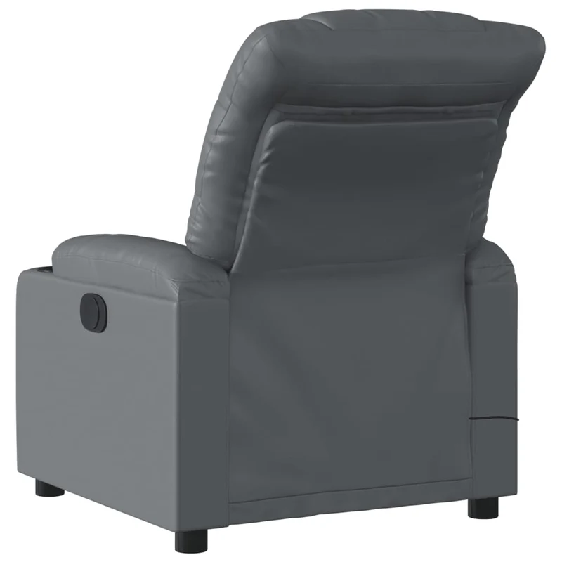 Fauteuil de relaxation TV fonction massage inclinable 6 points de massage en PVC gris DEC026979