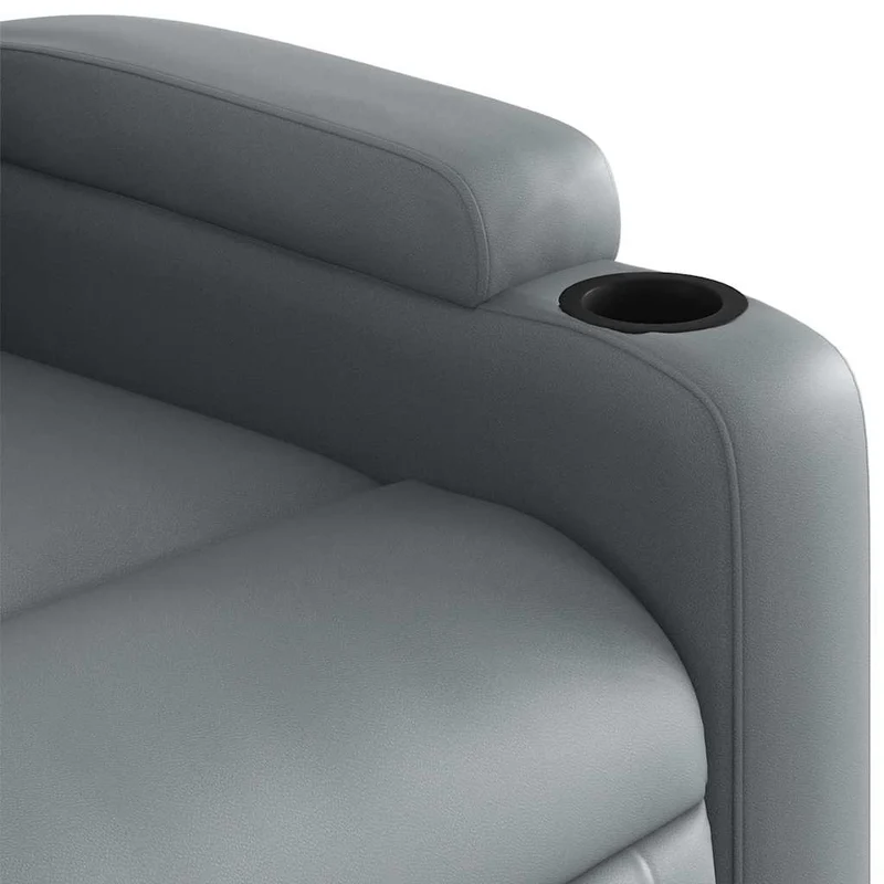 Fauteuil de relaxation TV fonction massage inclinable 6 points de massage en PVC gris DEC026974
