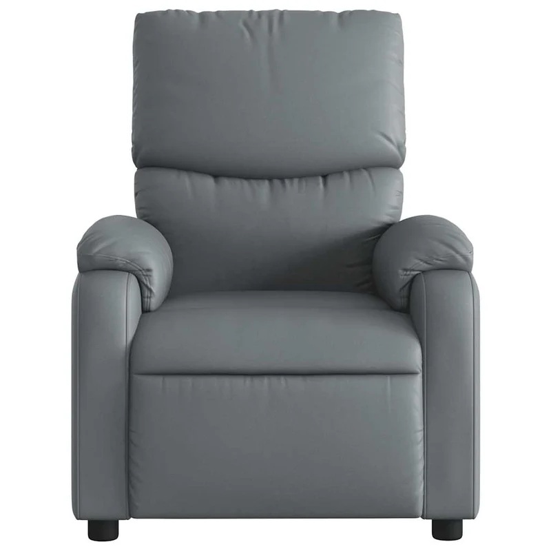 Fauteuil de relaxation TV fonction massage inclinable 6 points de massage en PVC gris DEC026970