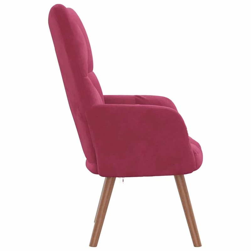 Fauteuil lounge chaise de canapé design moderne en velours rouge bordeaux DEC026764
