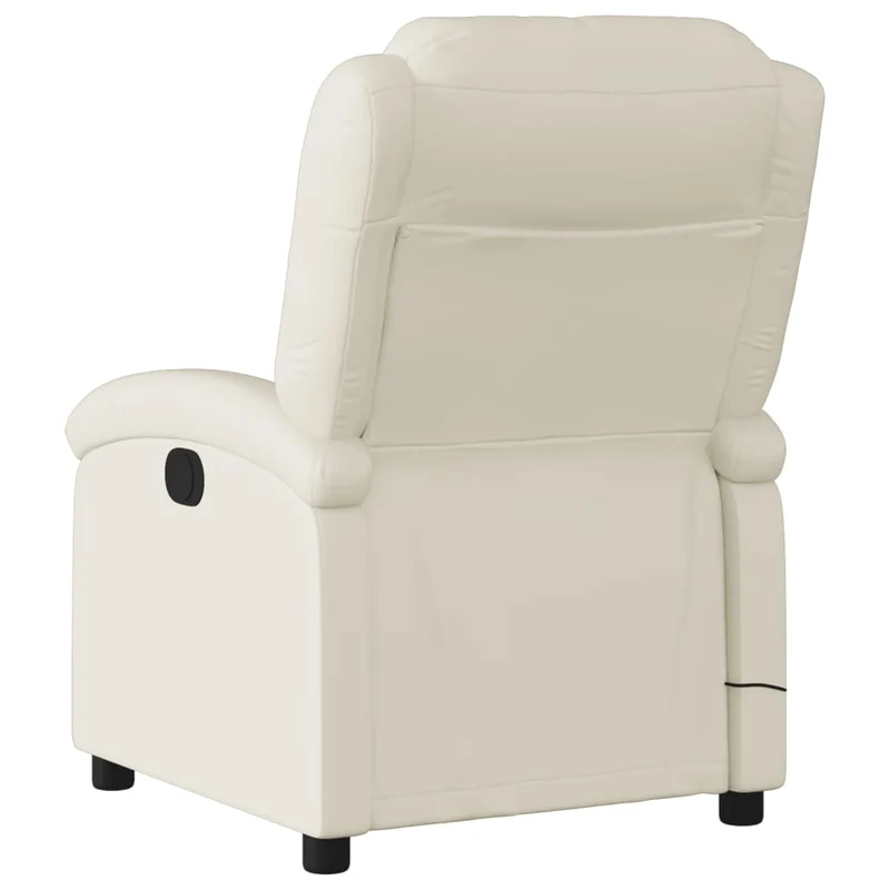 Fauteuil de relaxation TV fonction massage inclinable électrique en PVC crème DEC027150