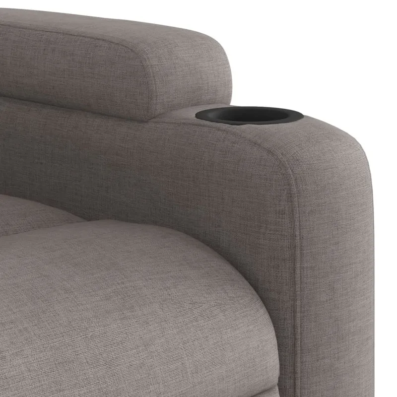 Fauteuil de relaxation TV fonction massage inclinable 6 points de massage en tissu taupe DEC027112