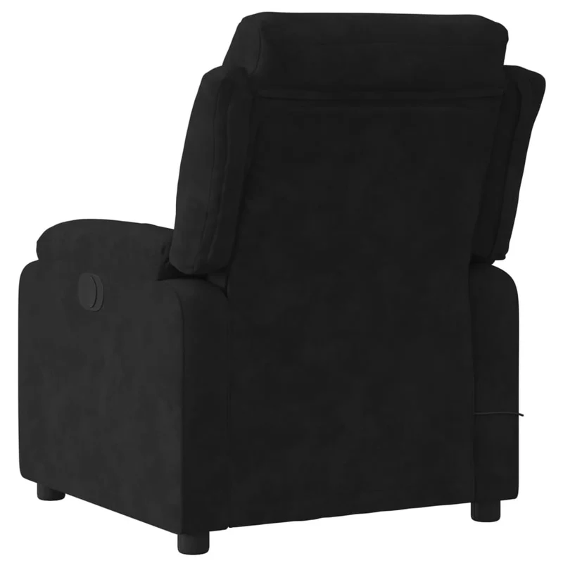 Fauteuil de relaxation TV fonction massage inclinable 6 points de massage en velours noir DEC027073