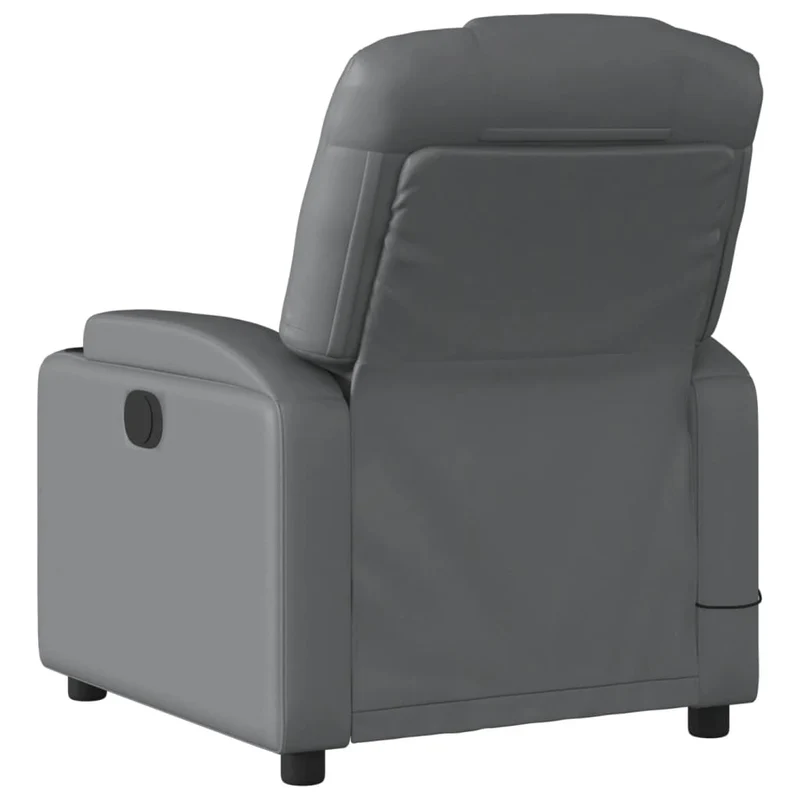 Fauteuil de relaxation TV fonction massage inclinable électrique 6 points de massage en PVC gris DEC027176
