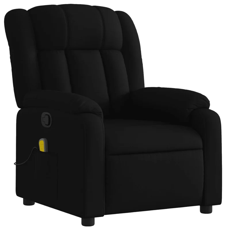 Fauteuil de relaxation TV fonction massage inclinable 6 points de massage en tissu noir DEC027057