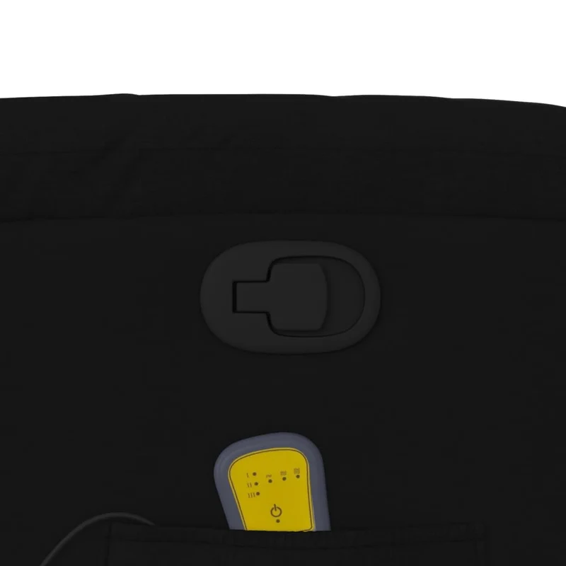 Fauteuil de relaxation TV fonction massage inclinable 6 points de massage en tissu noir DEC027057