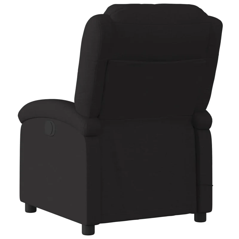 Fauteuil de relaxation TV fonction massage inclinable 6 points de massage en tissu noir DEC027042