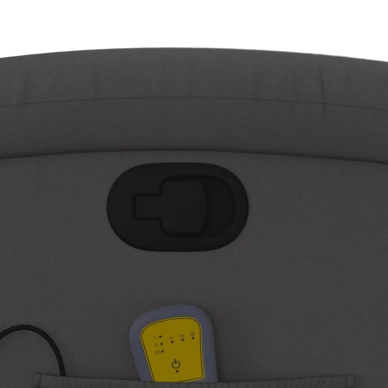 Fauteuil de relaxation TV fonction massage inclinable 6 points de massage en cuir véritable gris DEC026935