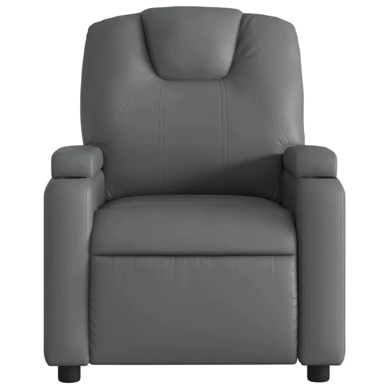 Fauteuil de relaxation TV fonction massage inclinable 6 points de massage en PVC gris DEC026972