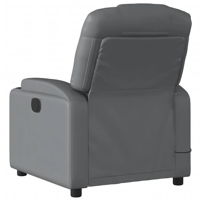 Fauteuil de relaxation TV fonction massage inclinable 6 points de massage en PVC gris DEC026972