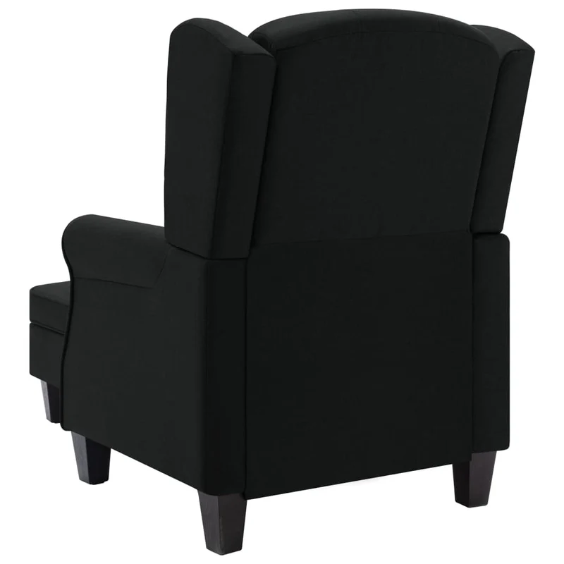 Fauteuil lounge design moderne et confortable avec repose-pieds en tissu noir DEC026840