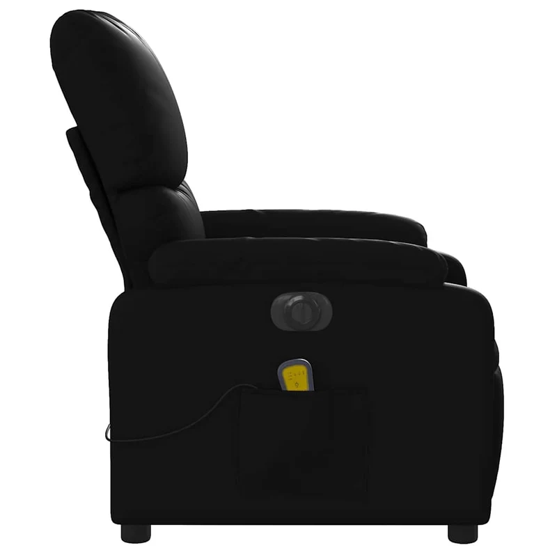 Fauteuil de relaxation TV fonction massage inclinable électrique 6 points de massage en PVC noir DEC027215