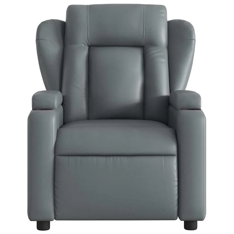 Fauteuil de relaxation TV fonction massage inclinable électrique 6 points de massage en PVC gris DEC027175