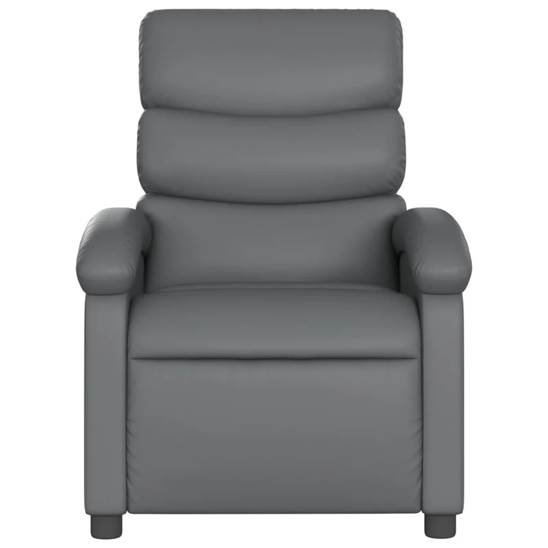 Fauteuil de relaxation TV fonction massage inclinable 6 points de massage en PVC gris DEC026977