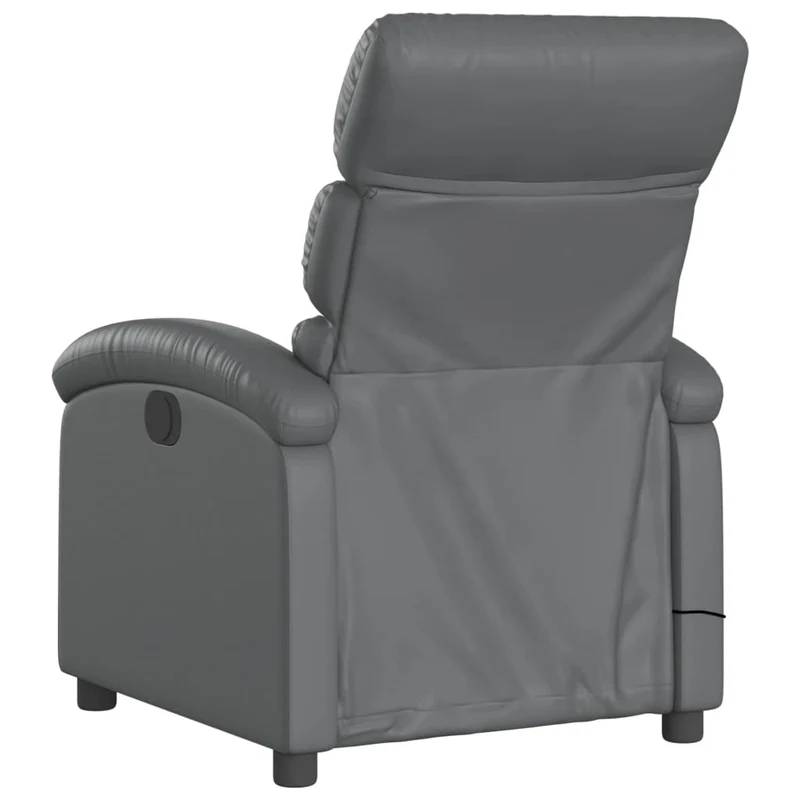 Fauteuil de relaxation TV fonction massage inclinable 6 points de massage en PVC gris DEC026977