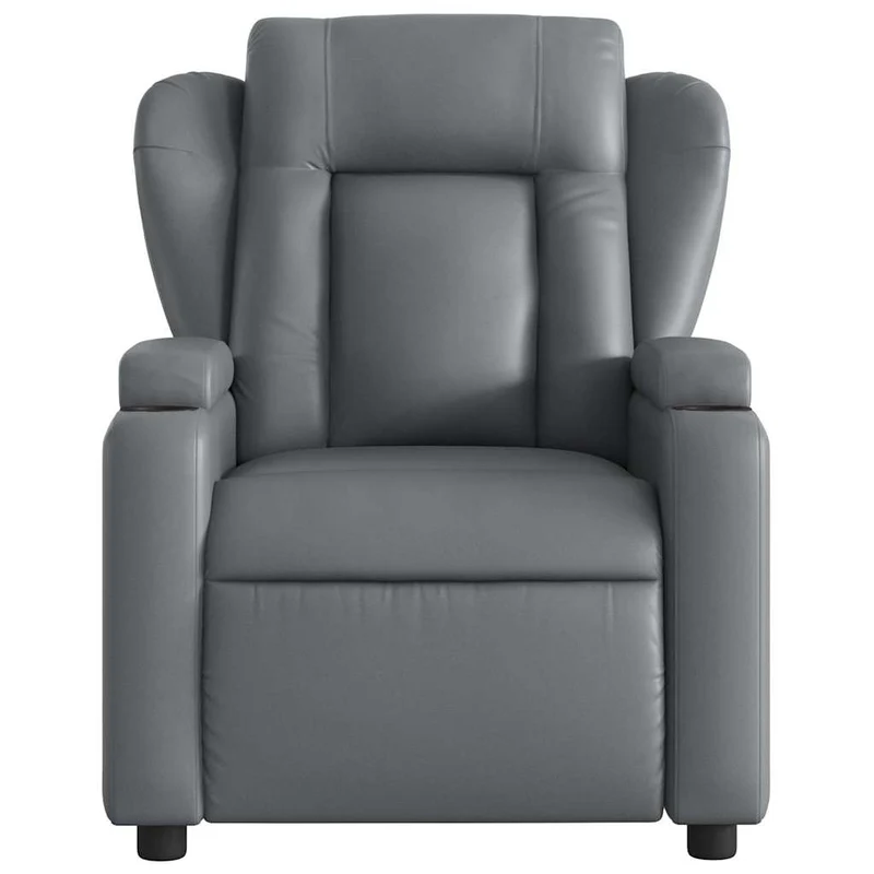 Fauteuil de relaxation TV fonction massage inclinable 6 points de massage en PVC gris DEC026971