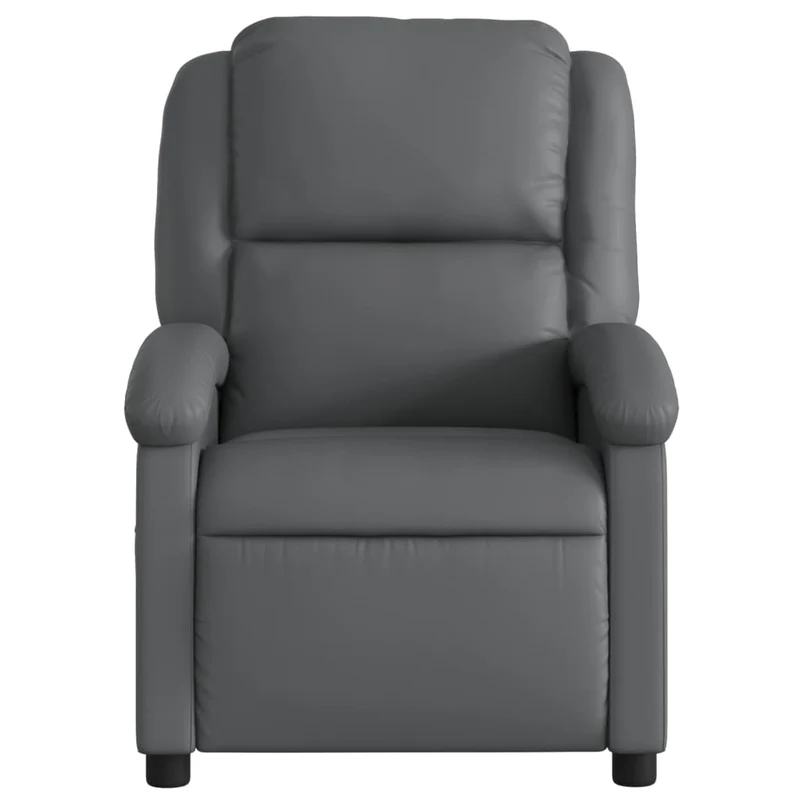 Fauteuil de relaxation TV fonction massage inclinable 6 points de massage en PVC gris DEC026969