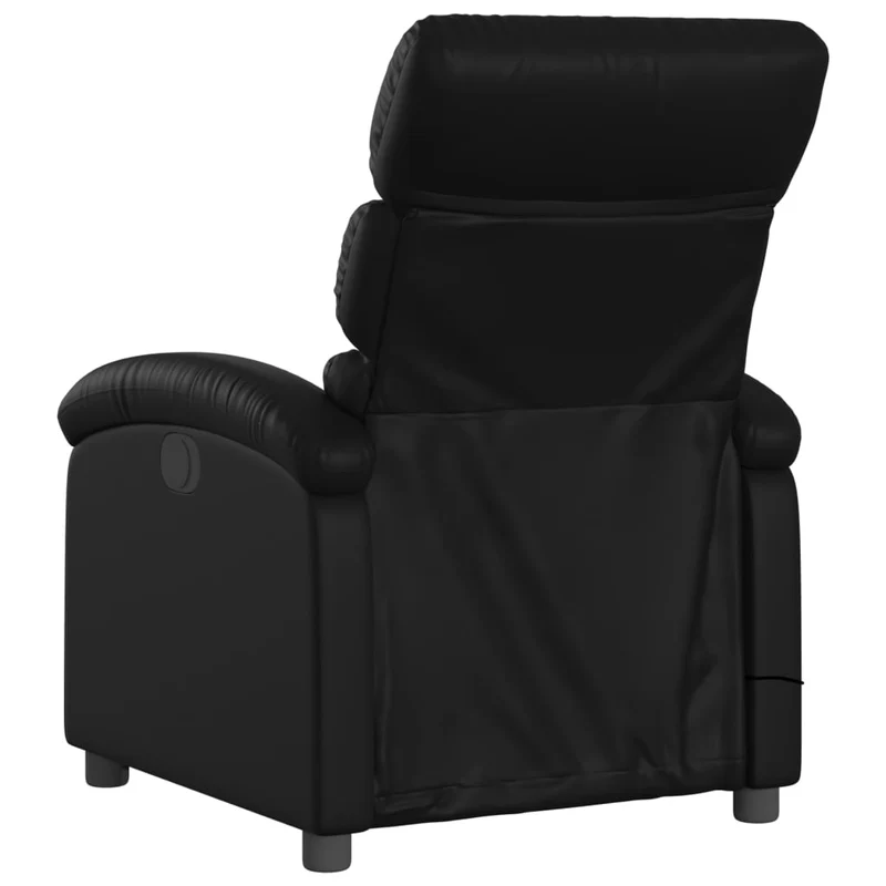 Fauteuil de relaxation TV fonction massage inclinable électrique 6 points de massage en PVC noir DEC027208