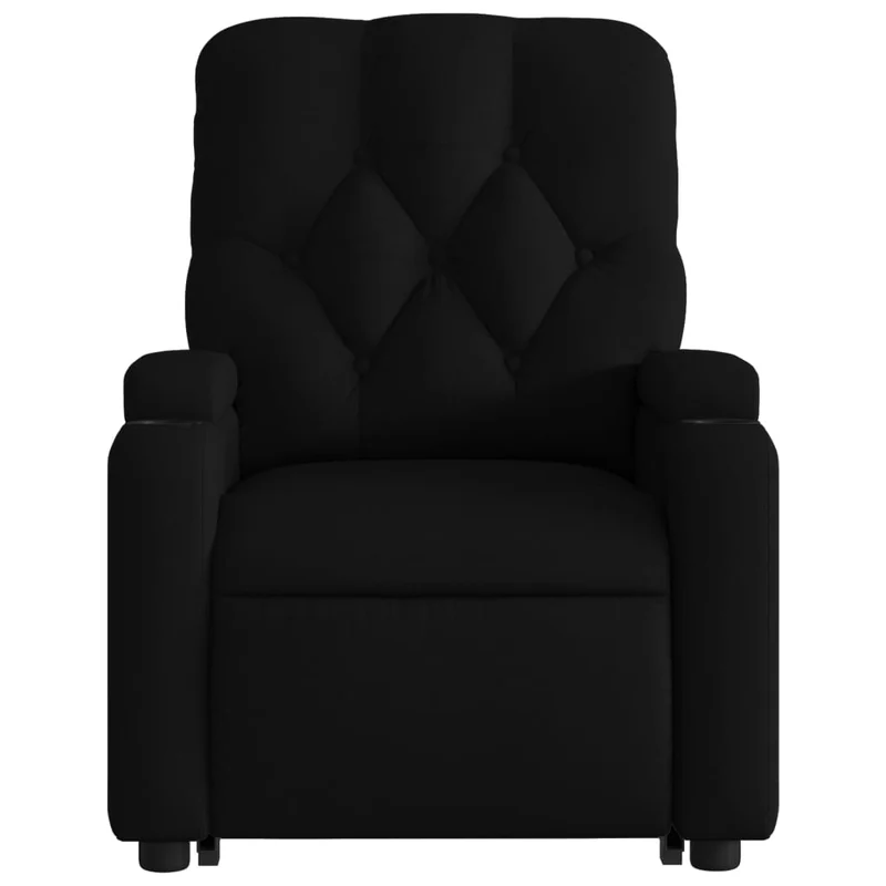 Fauteuil de relaxation TV fonction massage inclinable massage par vibrations par 6 points en tissu noir DEC027067