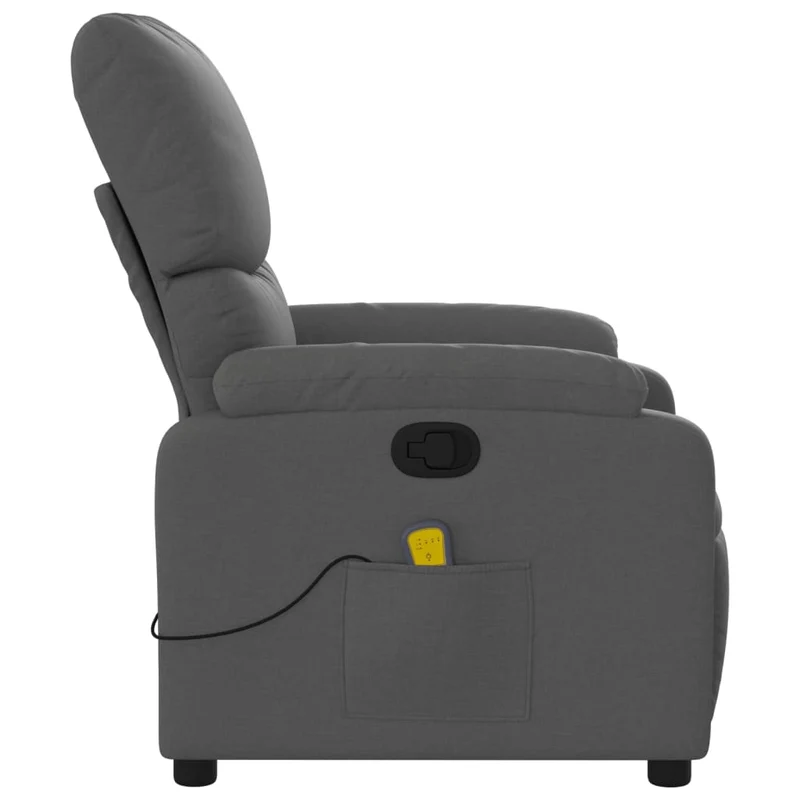 Fauteuil de relaxation TV fonction massage inclinable massage par vibrations par 6 points en tissu gris foncé DEC026955