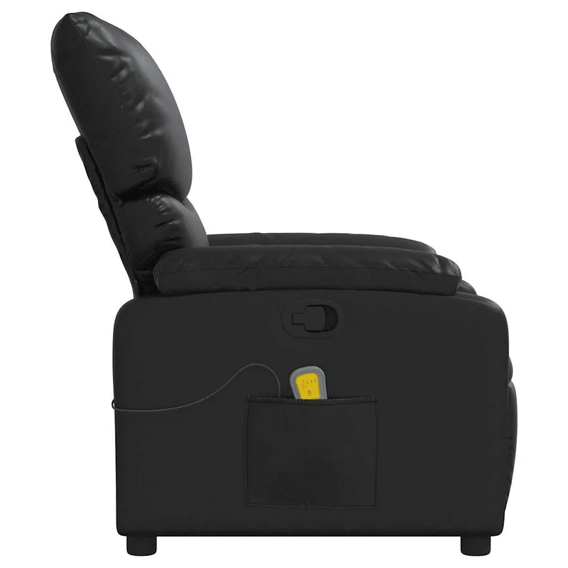 Fauteuil de relaxation TV fonction massage inclinable en PVC noir DEC027035