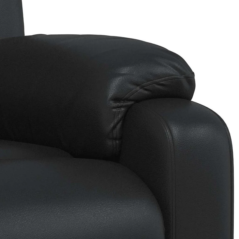 Fauteuil de relaxation TV fonction massage inclinable 6 points de massage en PVC noir DEC027033