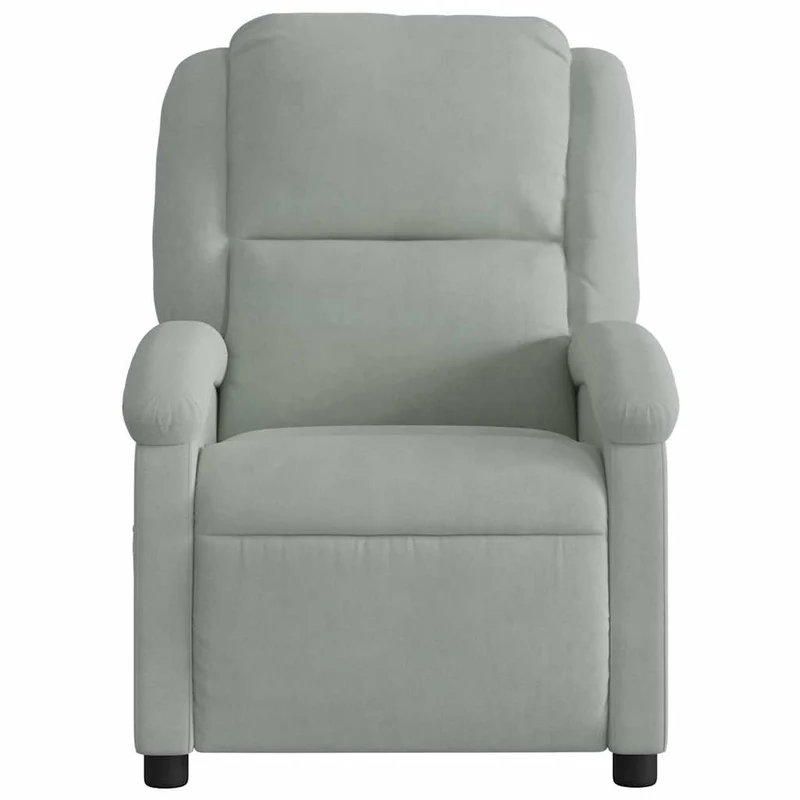 Fauteuil de relaxation TV fonction massage inclinable 6 points de massage en velours gris clair DEC026931