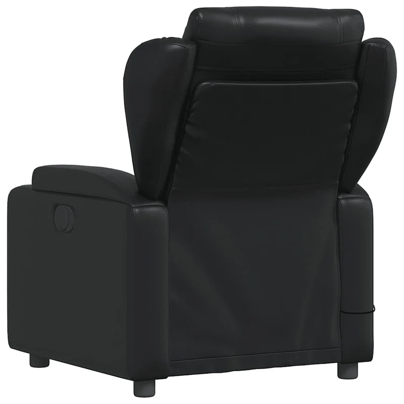 Fauteuil de relaxation TV fonction massage inclinable 6 points de massage en PVC noir DEC027029
