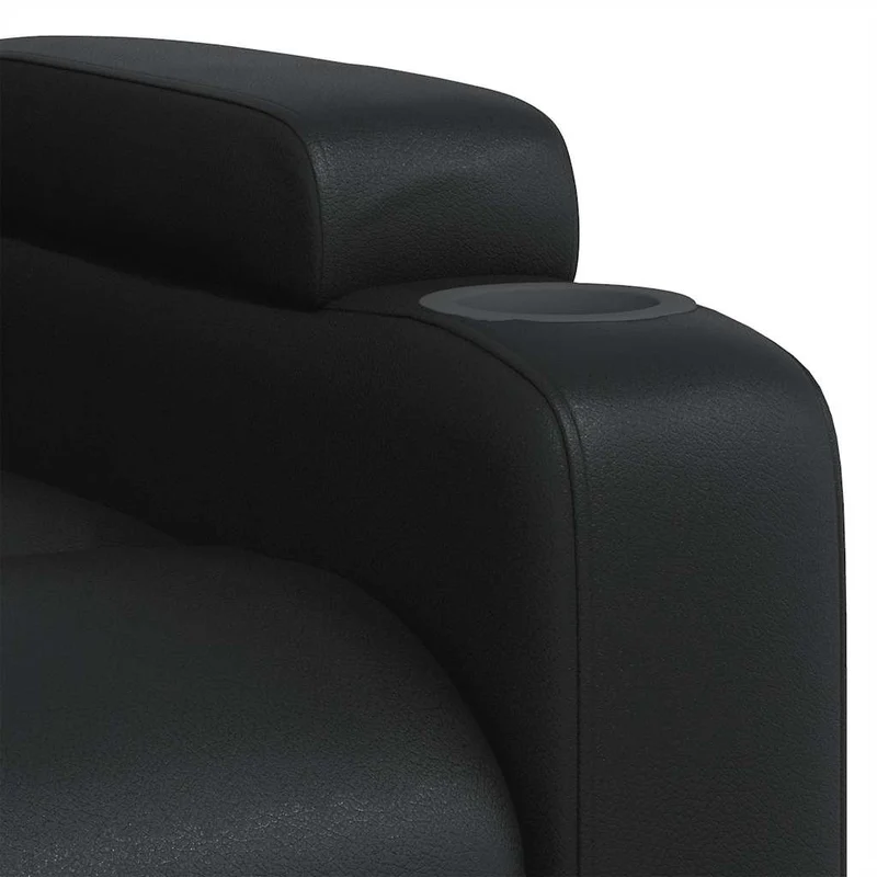 Fauteuil de relaxation TV fonction massage inclinable 6 points de massage en PVC noir DEC027029