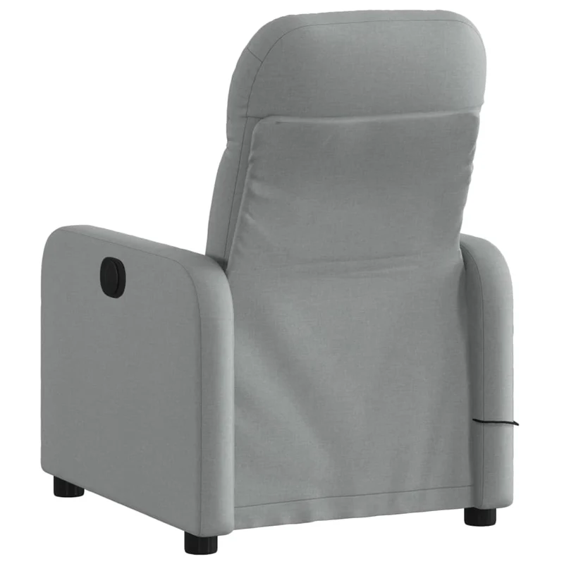 Fauteuil de relaxation TV fonction massage inclinable 6 points de massage en tissu gris clair DEC026922