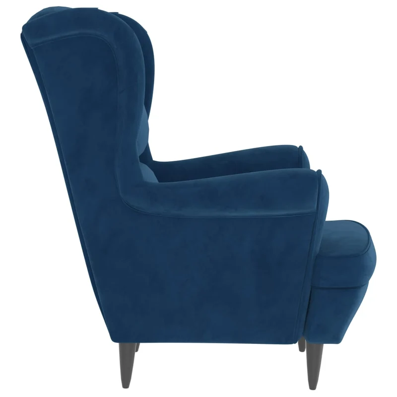 Fauteuil lounge fauteuil de salon chambre confortable avec accoudoirs en velours bleu DEC026857