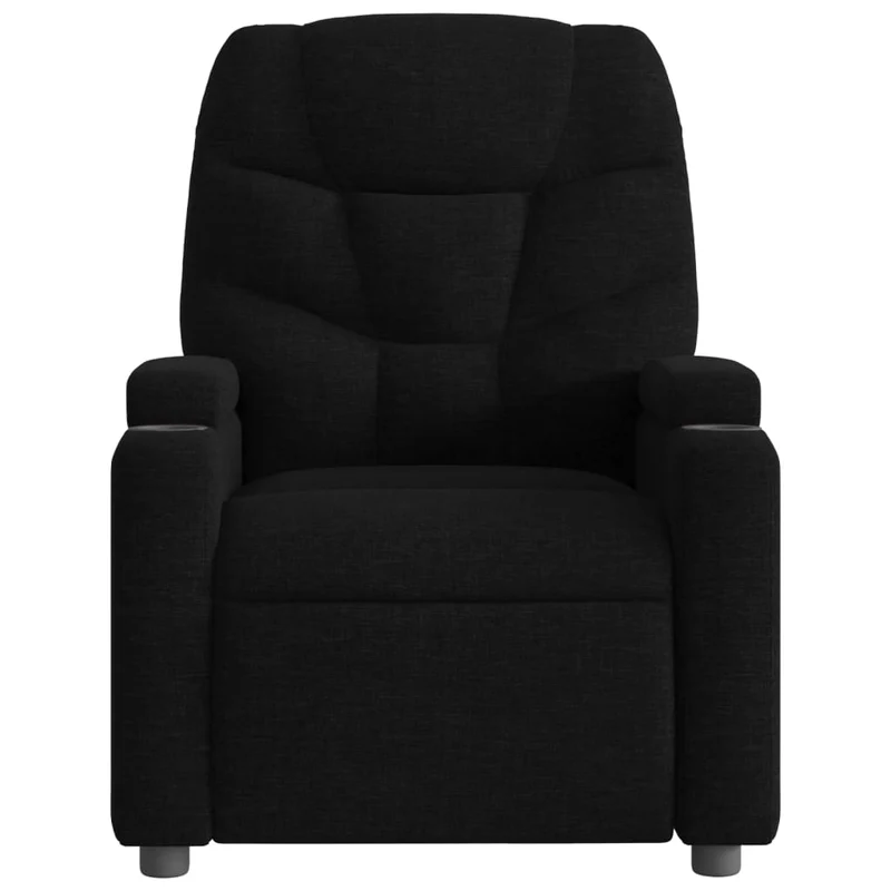 Fauteuil de relaxation TV fonction massage inclinable électrique 6 points de massage en tissu noir DEC027234