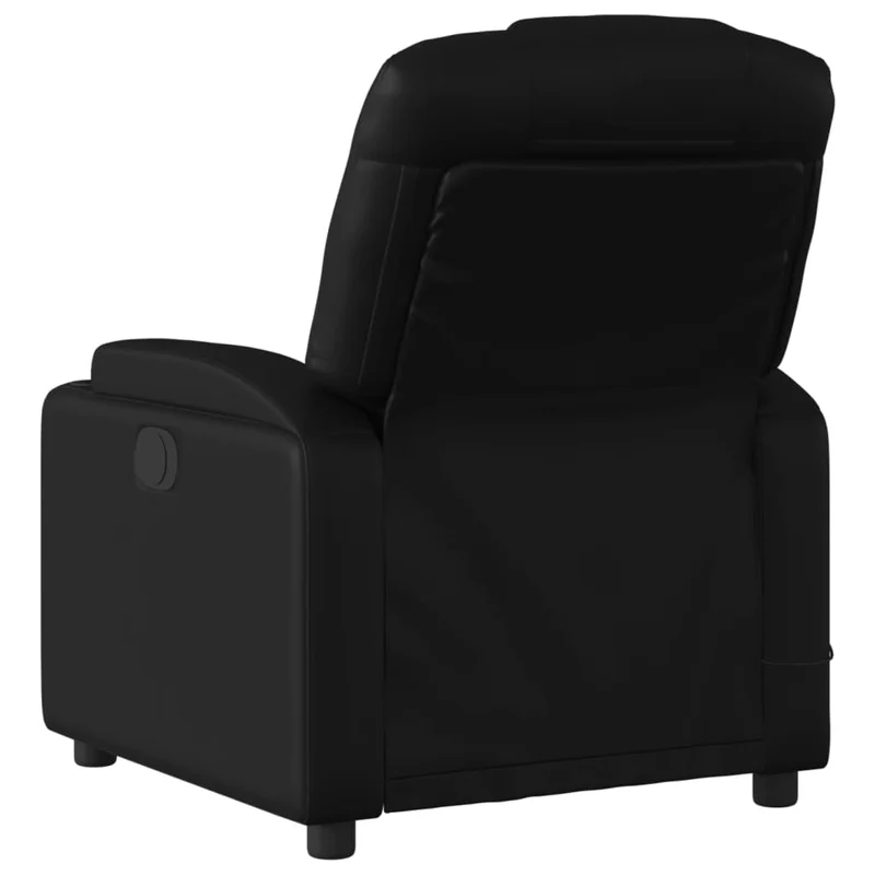 Fauteuil de relaxation TV fonction massage inclinable électrique 6 points de massage en PVC noir DEC027218