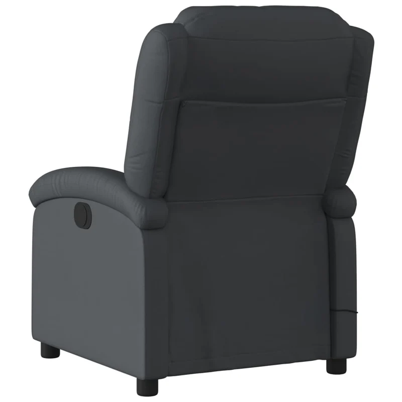 Fauteuil de relaxation TV fonction massage inclinable électrique en cuir véritable noir DEC027207