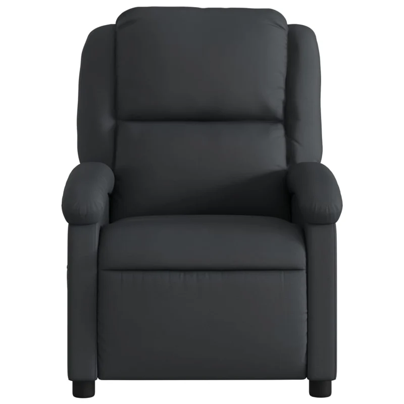 Fauteuil de relaxation TV fonction massage inclinable électrique en cuir véritable noir DEC027207