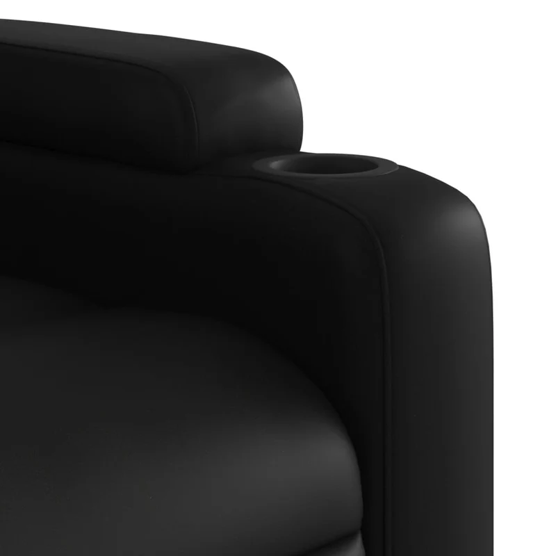 Fauteuil de relaxation TV fonction massage inclinable électrique 6 points de massage en PVC noir DEC027209