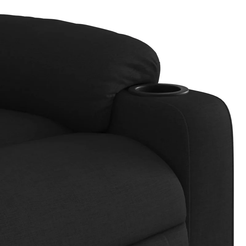 Fauteuil de relaxation TV fonction massage inclinable 6 points de massage en tissu noir DEC027058