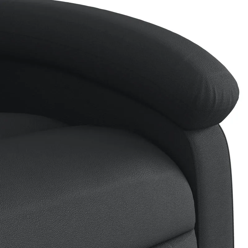 Fauteuil de relaxation TV fonction massage inclinable 6 points de massage en cuir véritable noir DEC027028