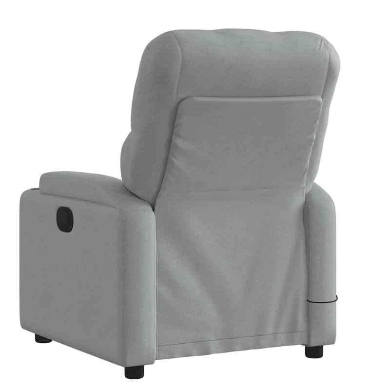 Fauteuil de relaxation TV fonction massage inclinable 6 points de massage en tissu gris clair DEC026915