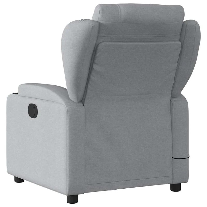 Fauteuil de relaxation TV fonction massage 6 points de massage inclinable en tissu gris clair DEC026903