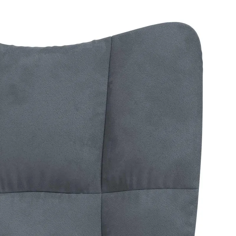 Fauteuil lounge chaise de canapé sur roulettes hauteur réglable design moderne en velours gris foncé DEC026703