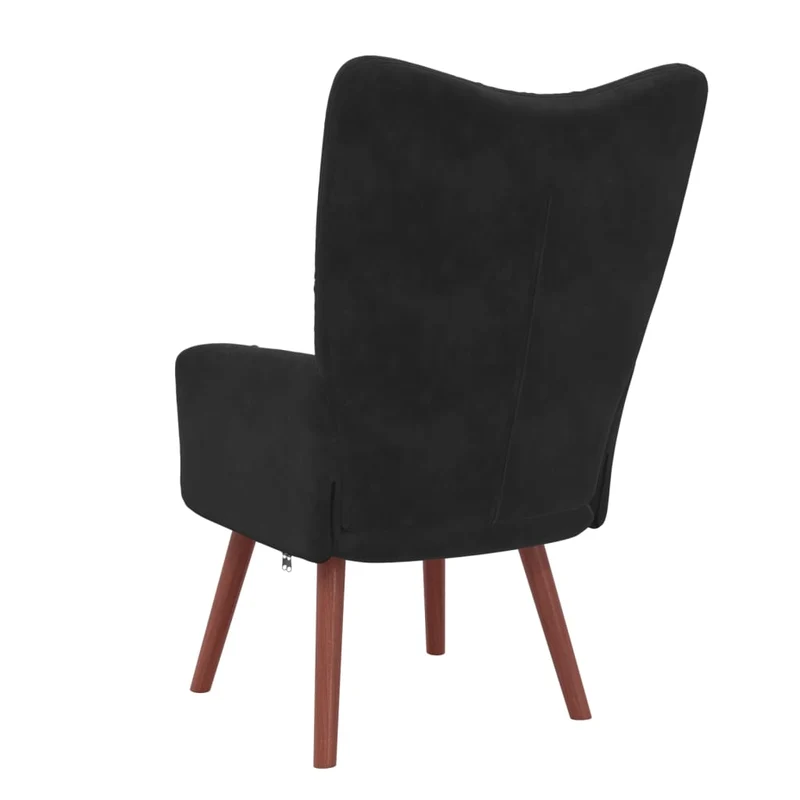 Fauteuil lounge chaise de canapé design moderne en velours noir DEC026743