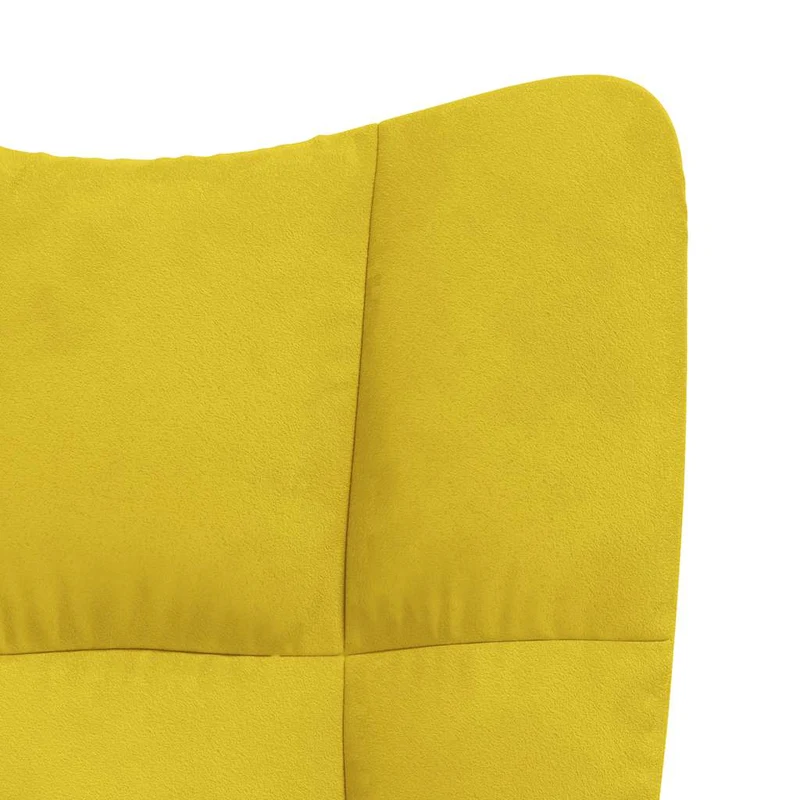 Fauteuil lounge chaise de canapé design moderne en velours jaune moutarde coutures décoratives DEC026716