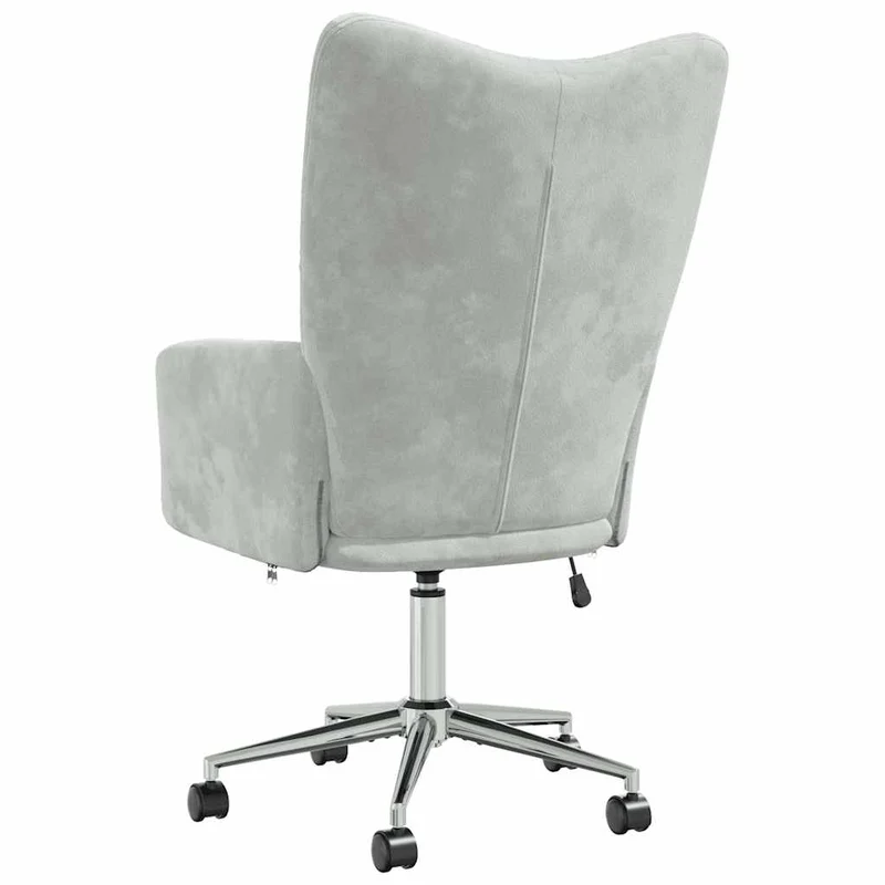 Fauteuil lounge chaise de canapé sur roulettes design moderne hauteur réglable en velours gris clair DEC026676