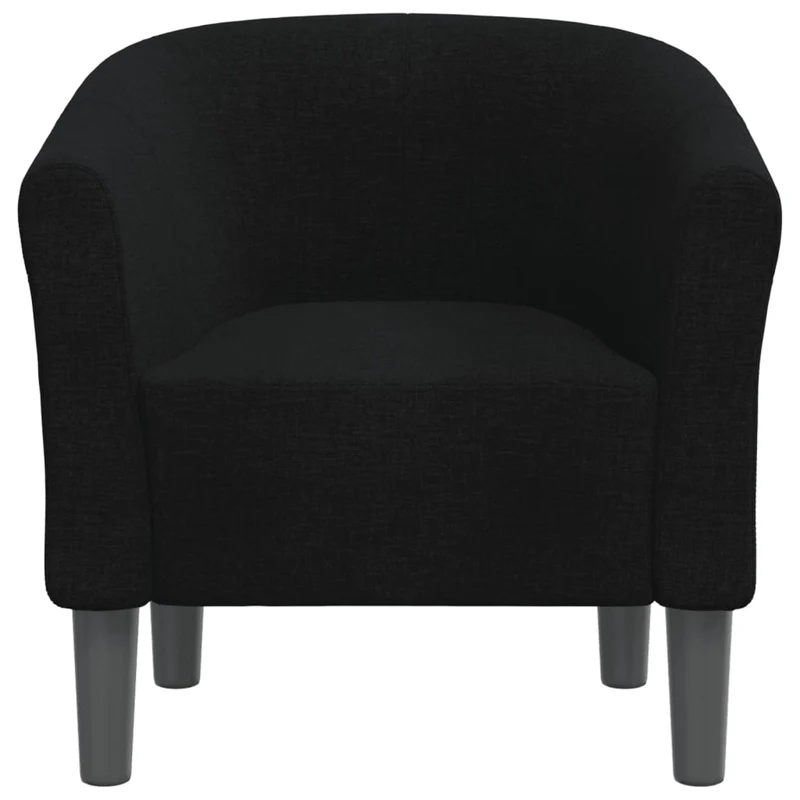 Fauteuil lounge assise confortable dossier arrondi design moderne en tissu noir DEC026471