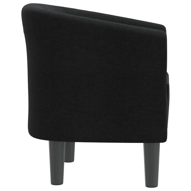 Fauteuil lounge assise confortable dossier arrondi design moderne en tissu noir DEC026471