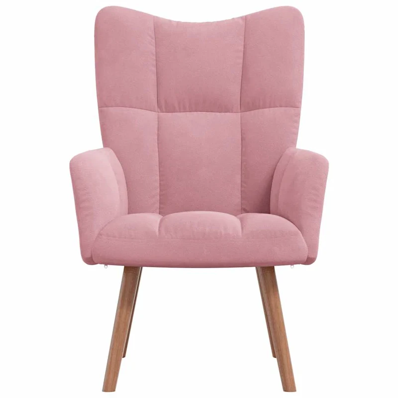 Fauteuil lounge chaise de canapé design moderne en velours rose DEC026753
