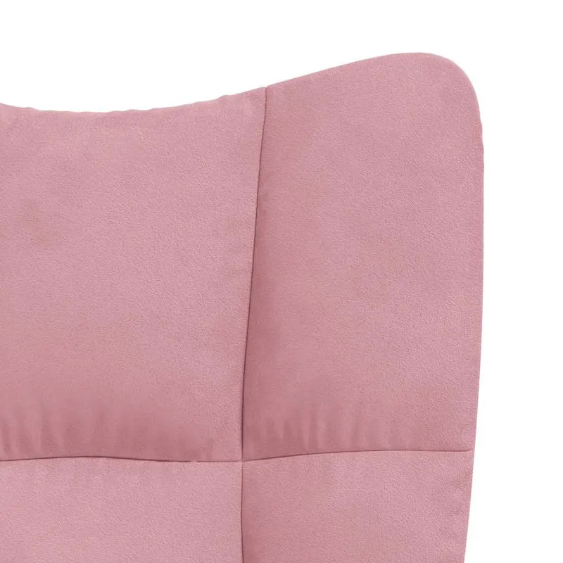 Fauteuil lounge chaise de canapé design moderne en velours rose DEC026753