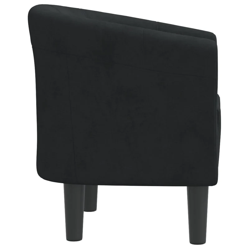 Fauteuil lounge assise confortable design moderne en velours noir DEC026473